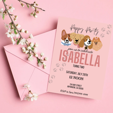 Load image into Gallery viewer, Editable Digital Download: Puppy Party Pink Invitation