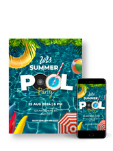 Load image into Gallery viewer, Editable Digital Download: Pool Party Invitation