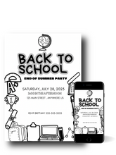 Load image into Gallery viewer, Editable Digital Download: Back To School Bash Invitation
