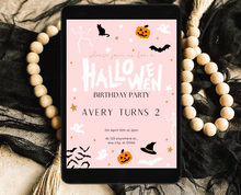 Load image into Gallery viewer, Editable Digital Download: Halloween Pink Party Invitation