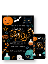 Load image into Gallery viewer, Editable Digital Download: Halloween Spooky Party Invitation