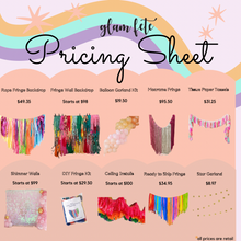Load image into Gallery viewer, Tablecloth Fringe Backdrop, Flagtape Backdrop, Fringe Backdrop, Birthday, Party Theme