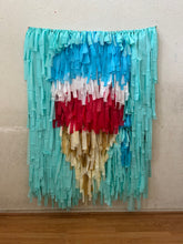 Load image into Gallery viewer, 4th of July Ice Cream Art Fringe Backdrop Wall on Plastic Fencing