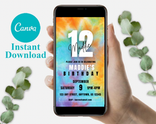 Load image into Gallery viewer, Editable Digital Download: Tie Dye Party Invitation