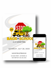 Load image into Gallery viewer, Editable Digital Download: Back to School Party Invitation