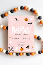 Load image into Gallery viewer, Editable Digital Download: Halloween Pink Party Invitation