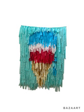 Load image into Gallery viewer, 4th of July Ice Cream Art Fringe Backdrop Wall on Plastic Fencing