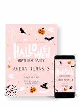 Load image into Gallery viewer, Editable Digital Download: Halloween Pink Party Invitation