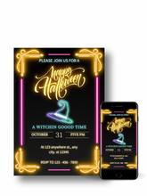 Load image into Gallery viewer, Editable Digital Download: Neon Halloween Invitation