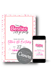 Load image into Gallery viewer, Editable Digital Download: Come on Besties Doll Party Invitation