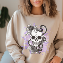 Load image into Gallery viewer, Skull Sweatshirt | Skull Boho | Halloween Gift | Skull Tshirt | Skull Hoodie | Skull Sweater | Womens Fall Sweater Crewneck Sweatshirt