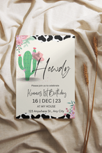 Load image into Gallery viewer, Editable Digital Download: Girl Cowboy Party Invitation