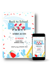 Load image into Gallery viewer, Editable Digital Download: Pool Party Invitation