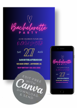Load image into Gallery viewer, Editable Digital Download: Neon Bachelorette Party Invitation