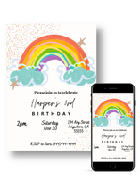 Load image into Gallery viewer, Editable Digital Download: Rainbow Party Invitation