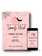Load image into Gallery viewer, Editable Digital Download: Halloween Pink Party Invitation