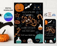 Load image into Gallery viewer, Editable Digital Download: Halloween Spooky Party Invitation