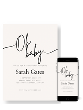 Load image into Gallery viewer, Editable Digital Download: Oh Baby Baby Shower  Party Invitation