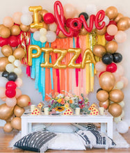 Load image into Gallery viewer, Tablecloth Fringe Backdrop, Flagtape Backdrop, Fringe Backdrop, Birthday, Party Theme