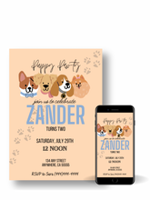 Load image into Gallery viewer, Editable Digital Download: Puppy Party Blue Invitation