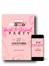 Load image into Gallery viewer, Editable Digital Download: Back To School Party Invitation