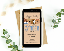 Load image into Gallery viewer, Editable Digital Download: Puppy Party Blue Invitation