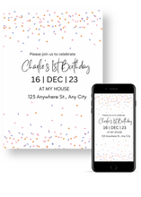 Load image into Gallery viewer, Editable Digital Download: Traditional Confetti Party Invitation