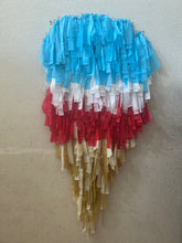 Load image into Gallery viewer, 4th of July Ice Cream Art Fringe Backdrop Wall on Plastic Fencing