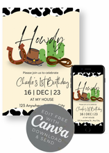 Load image into Gallery viewer, Editable Digital Download: Howdy Party Invitation