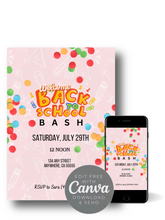 Load image into Gallery viewer, Editable Digital Download: Back To School Confetti Party Invitation