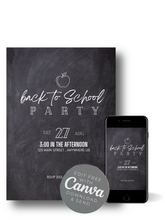 Load image into Gallery viewer, Editable Digital Download: Back To School Party Invitation