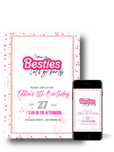 Load image into Gallery viewer, Editable Digital Download: Come on Besties Doll Party Invitation