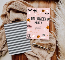 Load image into Gallery viewer, Editable Digital Download: Halloween Pink Party Invitation