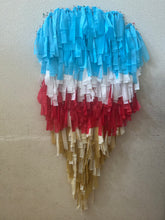 Load image into Gallery viewer, 4th of July Ice Cream Art Fringe Backdrop Wall on Plastic Fencing