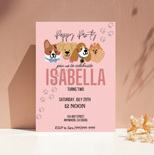 Load image into Gallery viewer, Editable Digital Download: Puppy Party Pink Invitation