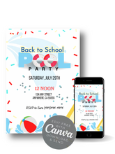 Load image into Gallery viewer, Editable Digital Download: Pool Party Invitation