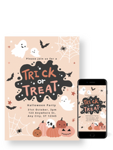 Load image into Gallery viewer, Editable Digital Download: Halloween Pink Party Invitation