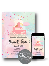Load image into Gallery viewer, Editable Digital Download: Ice Cream Party Invitation