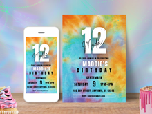 Load image into Gallery viewer, Editable Digital Download: Tie Dye Party Invitation