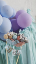 Load and play video in Gallery viewer, Blue Dog Theme Felt Ball Personalized Wool Ball Cake Topper with Fringe