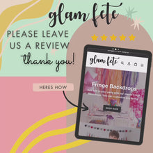 Load and play video in Gallery viewer, Tablecloth Fringe Backdrop, Flagtape Backdrop, Fringe Backdrop, Birthday, Party Theme