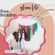Load and play video in Gallery viewer, Tablecloth Fringe Backdrop, Flagtape Backdrop, Fringe Backdrop, Birthday, Party Theme