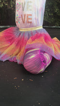 Load and play video in Gallery viewer, Baby Girls Hot Pink Rainbow Sparkle Tutu Skirt Pentagram Sequin Christmas 3 Layered Elastic Puffy Tulle Skirt