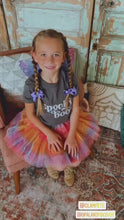 Load and play video in Gallery viewer, Baby Girls Hot Pink Rainbow Sparkle Tutu Skirt Pentagram Sequin Christmas 3 Layered Elastic Puffy Tulle Skirt