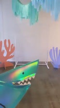 Load and play video in Gallery viewer, Ceiling Installation on Plastic Fencing, Plastic Fringe Ceiling Installations