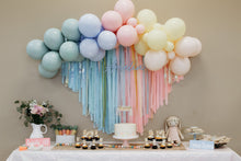 Load image into Gallery viewer, Tablecloth Fringe Backdrop, Flagtape Backdrop, Fringe Backdrop, Birthday, Party Theme, Customizable