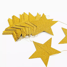 Load image into Gallery viewer, Glitter Gold 4M DIY Paper Garland Hanging Star 10CM String Curtain For Wedding Birthday Christmas Party Supplies