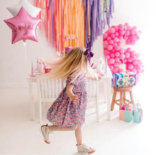 Load image into Gallery viewer, Tablecloth Fringe Backdrop, Flagtape Backdrop, Fringe Backdrop, Birthday, Party Theme, Customizable