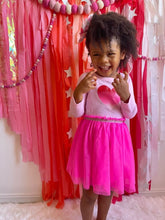 Load image into Gallery viewer, Valentine’s Day Tablecloth Fringe Backdrop, Flagtape Backdrop, Fringe Backdrop, Birthday, Party Theme