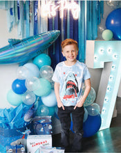 Load image into Gallery viewer, Tablecloth Fringe Backdrop, Flagtape Backdrop, Fringe Backdrop, Birthday, Party Theme